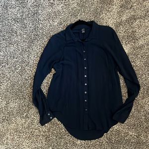 Prana Black Flowy Button Down Womens size M